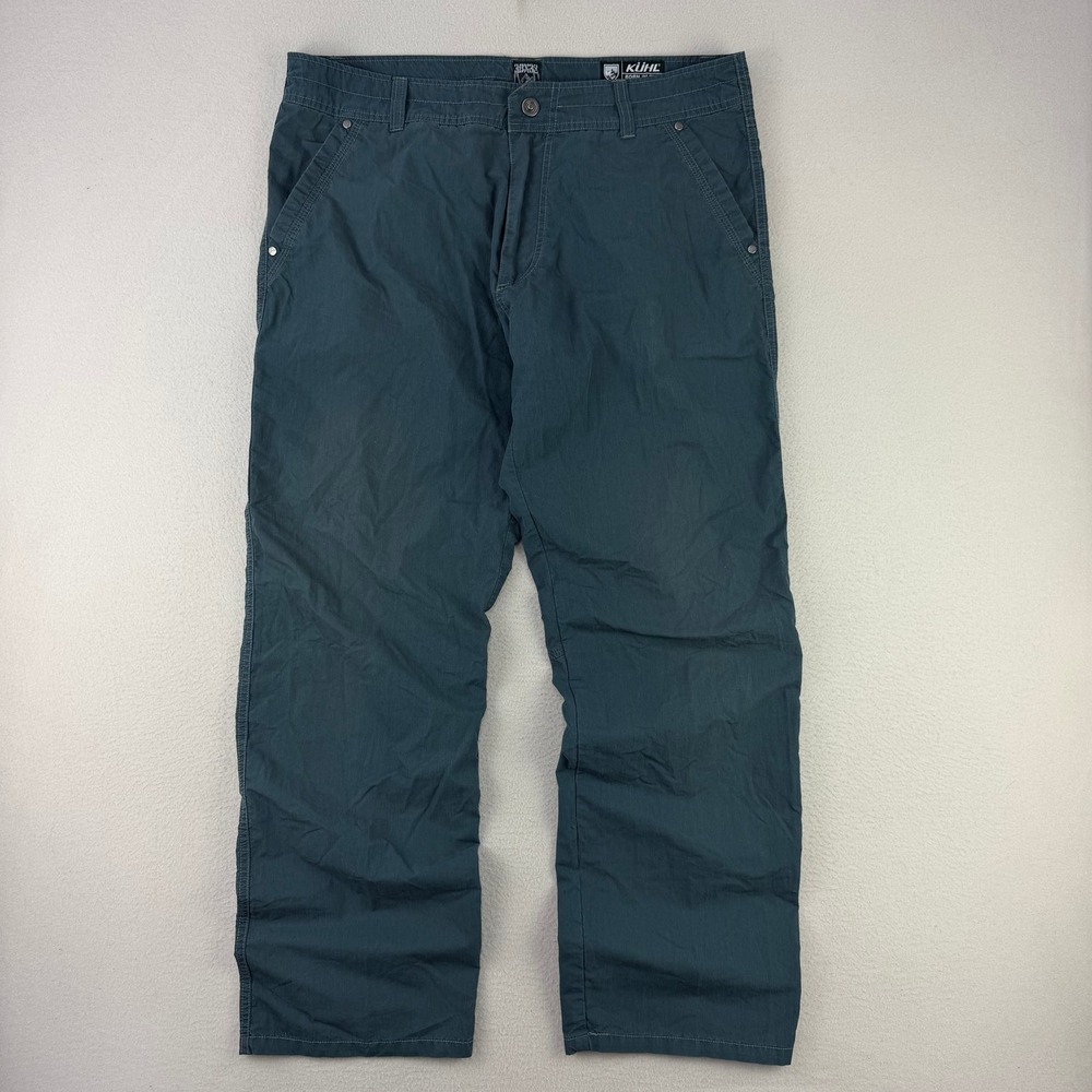KUHL Kontra Air Pants Men 38x32 Teal Outdoor Hiking Lightweight Technical Work